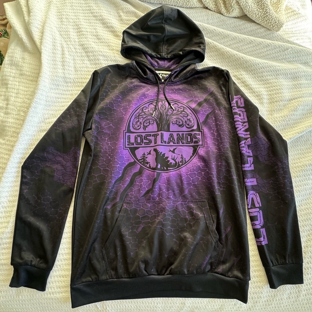Lost Lands Festival 2021 Purple and Black Dinosaur Hoodie